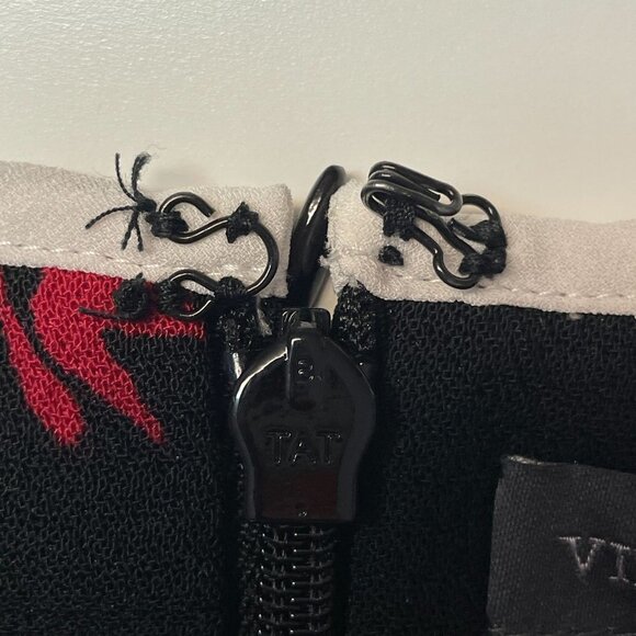 Vince Camuto Womens FLORAL Fit Flare Dress Size 10 Multicolor Short Sleeve Knit - Picture 9 of 13